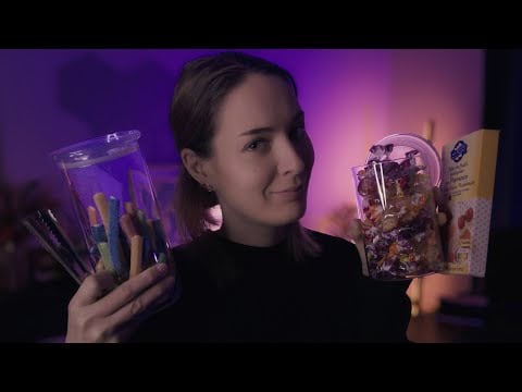 ASMR Halloween Candy Shop | Soft Spoken Roleplay & French Speaking | Candy Sorting, Wrapping,...