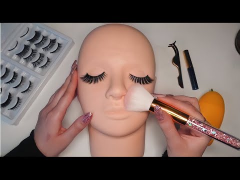 [ASMR] Triggers on Mannequin Head (touching, tapping, unboxing, makeup sounds)