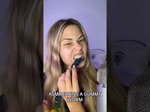 ASMR eating a giant gummy worm! #fyp #viralvideo #mukbang #asmr #food #eatingsounds #asmrvideos