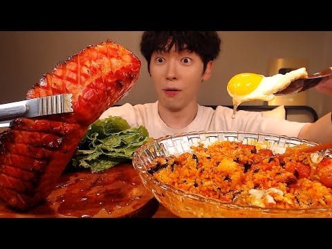MUKBANG|집밥! 통삼겹 고추장 비빔밥 ,계란후라이, 통삼겹쌈 먹방|KOREAN HOME FOOD EATING SOUNDS, Nhà gạo [SIO ASMR 시오]
