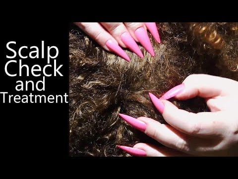 ASMR Scalp Check and Treatment Afro/Kinky Hair (Cut, Scalp Massage, Long Nails) Hairdresser Roleplay
