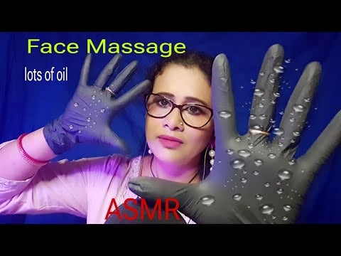 ASMR Fast Face MASSAGE in Gloves with Moisturizer 💆‍♀️🧤| Face touching asmr| Asmr Ghosal