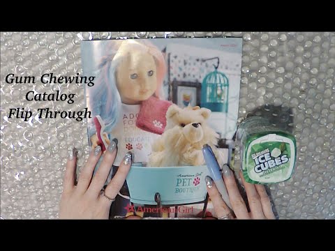 ASMR Gum Chewing Catalog Flip Through | Close Tingly Whisper