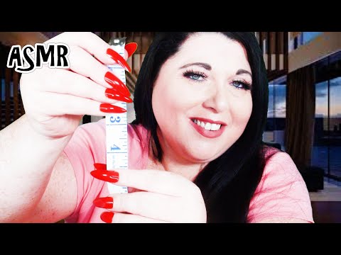 ASMR Face Measuring Roleplay (Inaudible Whispers, Writing Sounds, Long Nails, Personal Attention)