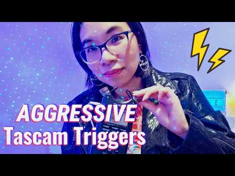 ASMR FAST AND AGGRESSIVE ROUGH TASCAM TRIGGERS & GENTLE MOUTH SOUNDS (Ear Tapping & Rubbing) 🫦👂