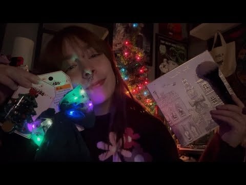 ASMR doing your makeup for a christmas party 🎄rp
