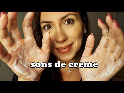 ASMR Massagem Sensorial Sons de Creme nas Mãos (sussurros, toque na lente, sons de boca)