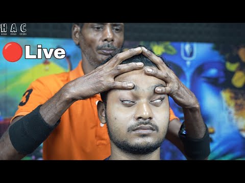 old school barber ASMR Live Head Massage And Super Neck Cracking