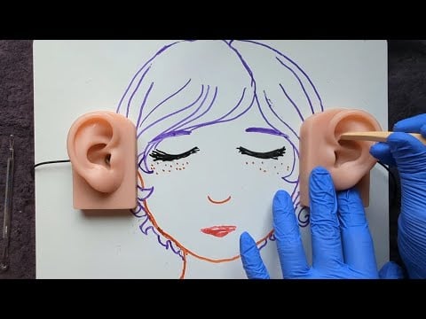 ASMR - Ear Cleaning Roleplay - Visually Removing Gel - Picking, Otoscope, Gloves, Soft Spoken