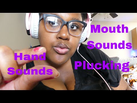 ASMR *Plucking & hand sounds & mouth sounds | Janay D ASMR