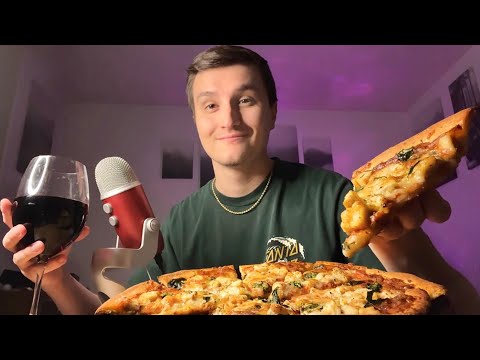 [ASMR] Local Pizza Restaurant Mukbang + Whisper Ramble