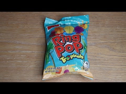 TROPICAL FRUIT PUNCH RING POP ASMR EATING MOUTH SOUNDS