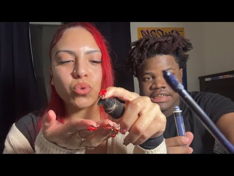 ASMR Me and my bf do your makeup 💄 (20k special )