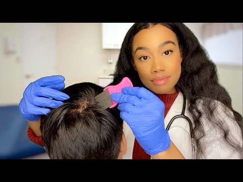 ASMR School Nurse Lice Check Role-play 🪲💆 Real Person Scalp Inspection