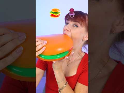 ASMR Giant Jelly Burger, Ring Lollipops Mukbang #shorts