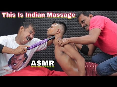 This Is Indian Relaxing 4hands Massage By Asim Barber And His Teacher | Hair Neck Body Crack ASMR