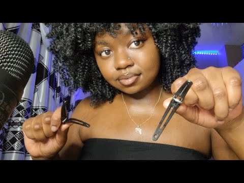 ASMR ~ Clipping Your Hair Back 💙 Personal Attention (Mouth Sounds)