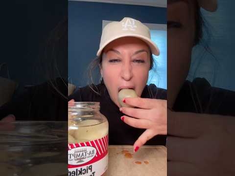 Eating Pickled Raw Tomatoes #asmr #mukbang #asmrsounds #food #crunchy #shorts #eating #fyp