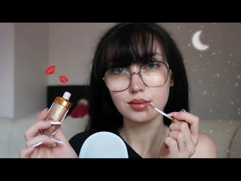 ASMR LIPGLOSS APPLICATION (mouth sounds, tapping...) 💋