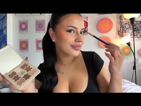 ASMR Doing My Makeup 🎀  IM BACK!!! (whispering, tapping, personal attention) #asmr #makeup