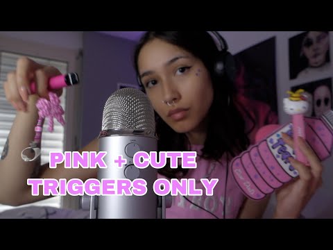 ASMR PINK TRIGGERS 💕 (tapping, scratching and more)