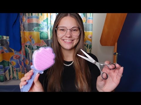 ASMR Hair Cutting & Hair Brushing (Whisper) 💖 Brushing & Cutting My Hair | Haircut ASMR