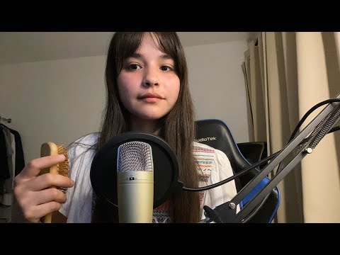 ASMR cepillando mi cabello + divagando + desmaquillándome para dormir /soft spoken