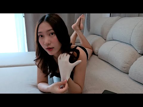 ASMR Latex Gloves XS Size Relax Sounds [ No Talking ] 🖤💋 - RAINIE ASMR