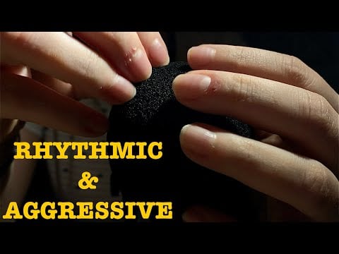 ASMR | RHYTHMIC AND AGGRESSIVE SCRATCHING RUBBING FOAM MIC COVER. LOUD, A LITTLE FAST. Relax!