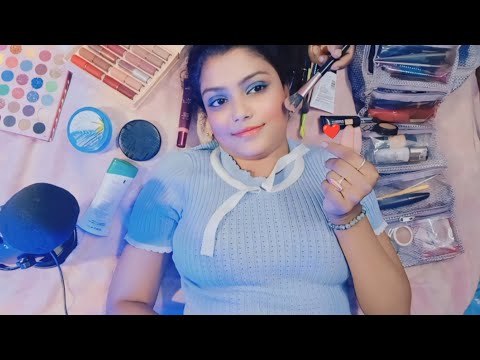 ASMR |  Makeup Artists Doing My Relaxing Party Makeup | 💄💙