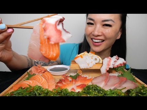 SASHIMI PLATTER (ASMR EATING SOUNDS) LIGHT WHISPERS | SAS-ASMR