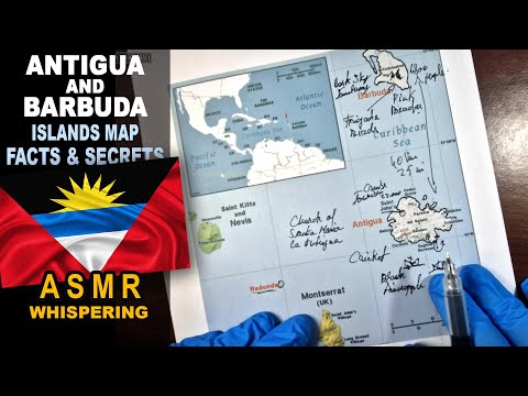ASMR: Map of ANTIGUA and BARBUDA Islands Tracing | Facts and Highlights [ASMR maps and facts]