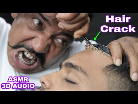 Crunchy Hair Cracking Head Massage With Neck Crack & Ear Crack By Asim Barber | ASMR Binaural Audio