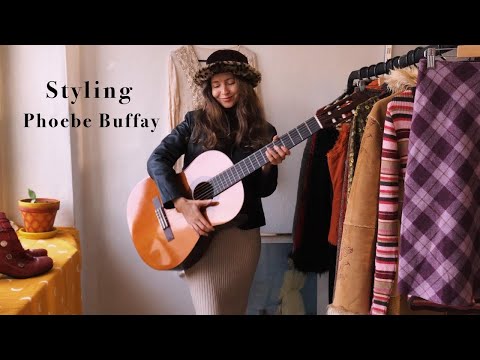 ASMR Phoebe Buffay Inspired Outfits 🎸 90s Fashion 🎸 Floral Dress, Penny Lane Coats, Plaid Skirt 🎸