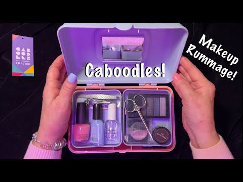 ASMR Caboodle Rummage! (No talking) Makeup organization & rummaging/plastic case clicking & lids.