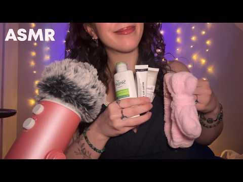 ASMR doing your SKINCARE before bed🧴🫧✨ (personal attention, layered sounds)