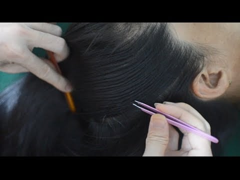 ASMR Real Person Scalp Scratching, Hair Parting, Hair Treatment For Relieve Stress, Anxiety