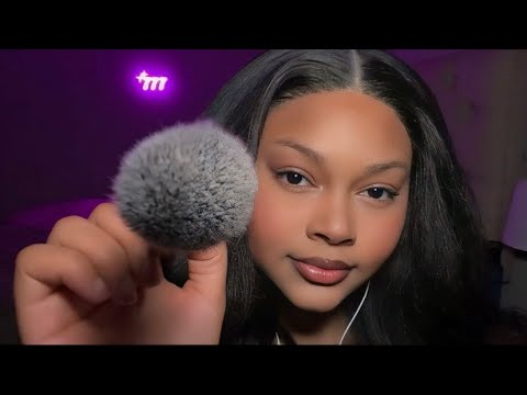 asmr| brushing your face (mic brushing + personal attention)