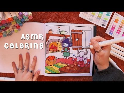 ASMR ~ 1 Hour of Relaxing Coloring Sounds with Markers ~ No Talking