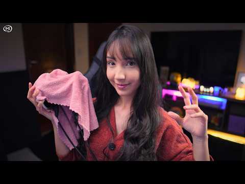 ASMR | The perfect little cloth 🧵 Ear massage & Explosive Foam 🫧 4K