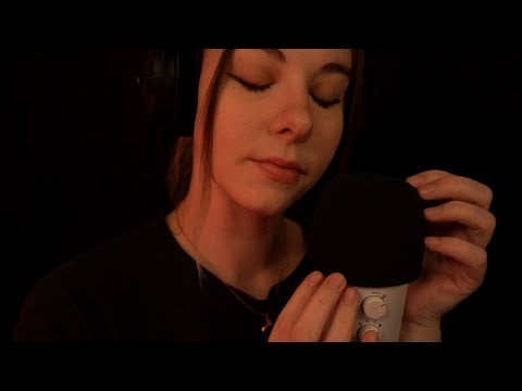 ASMR | "shhh, you are safe" whispering & gentle mic scratching - short nails, blue yeti