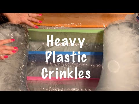 ASMR Heavy plastic crinkles(No talking) Inflating plastic rafts for summer/Time to go swimming! Yay!