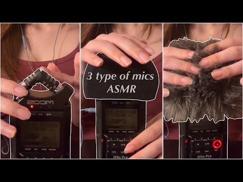 ASMR｜Three types of tingly mic sounds｜Rubbing, Scratching, Tapping（No Talking）