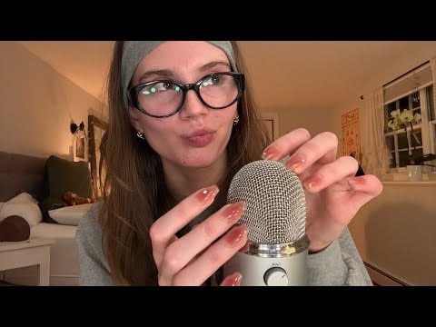 ASMR mic scratching, mouth sounds, and rambles 