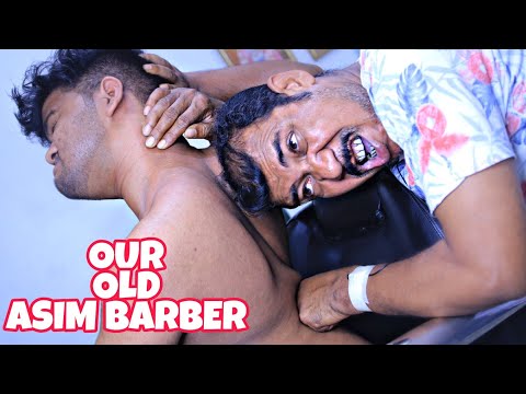 After long time getting ASMR massage on asim barber shop | Asim barber massage and neck cracking
