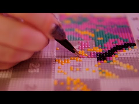 ASMR Satisfying Diamond Painting 💎Crinkle and Sticky sounds,  Relaxation, No Talking