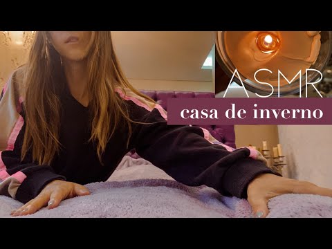 ASMR te recebendo na casa de inverno com massagem relaxante e meditação!