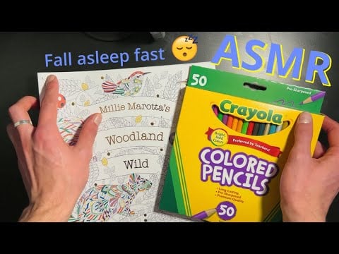 ASMR // Relax and fall asleep FAST (Super relaxing coloring with whispers)