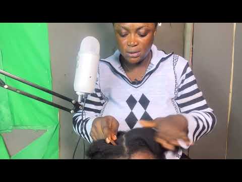 ASMR✨SOFT WHISPER,SCALP SCRATCHING, BRAIDING, SHEA BUTTER MASSAGE AND GUM CRACKING ON MY COUSIN.