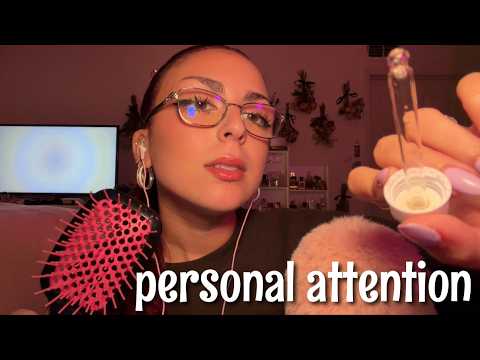 ASMR ☆ Tingly SCALP MASSAGE with Hair BRUSHING & OILING (mouth sounds, inaudible+)